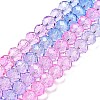 Transparent Painted Glass Beads Strands DGLA-A034-T6mm-A08-2