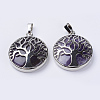 Natural Amethyst Pendants G-P350-D01-1