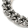 304 Stainless Steel Cuban Link Chain Bracelets for Women Men BJEW-C063-04AS-5