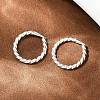 Brass Twist Ring Hoop Earrings EJEW-F378-01S-4