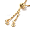 Real 18K Gold Plated Half Finished Brass Rhinestone Box Chains Bracelet MAK-M026-01G-4