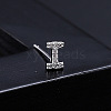 Platinum Brass Micro Pave Cubic Zirconia Stud Earrings XI6969-9-1