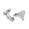 Brass Heart Stud Earrings for Valentine's Day EJEW-Q780-09P-2