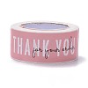 Pink Rectangle Paper Thank You Stickers DIY-C042-07B-2