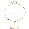 304 Stainless Steel Y Tassel Lariat Necklaces for Women WG3907F-01-1