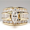 Horse Eye Alloy with Crystal Rhinestone Finger Rings FS-WG251C3-05-1