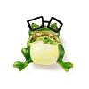 Frog with Glasses Enamel Pin with Rhinestone JEWB-D011-01KCG-1
