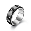 Black Stainless Steel Rotating Finger Ring PW-WG33260-82-1