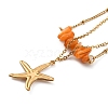 Dyed Natural Shell Chips Charms Anklet AJEW-G049-01G-01-3