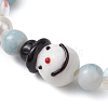 Christmas Theme Synthetic Moonstone and Alloy Snowflake
Charms Bracelets for Women BJEW-TA00560-4