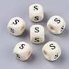 Printed Natural Wood Beads LS-X-WOOD-T026-001S-1