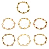 Oval Brass Micro Pave Cubic Zirconia Link Chain Bracelets for Women BJEW-D387-04G-2
