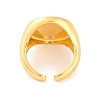 Round with Tulip Brass Enamel Open Cuff Rings RJEW-U009-05B-G-3