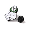 Christmas Theme Ghost with Holly Leaves Enamel Pins JEWB-M043-06C-3