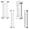 2 Sets 2 Sizes Clear Acrylic Airplane Model Holders with Scales ODIS-WH0025-170B-1