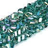 Electroplate Transparent Glass Beads Strands X-GLAA-N021-4mm-05-1
