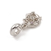 Alloy Rhinestone European Dangle Charms PALLOY-I218-25P-3