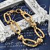 304 Stainless Steel Rolo Link Chain Bracelets for Women BJEW-F488-41G-1