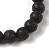 8mm Round Natural Lava Rock Braided Bead Bracelets X-BJEW-C067-01B-09-3