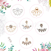 FIBLOOM 9 Pairs 9 Style Lotus & Teardrop & Triangle Plastic Imitation Pearl Beaded Stud Earrings EJEW-FI0001-21-3