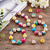 ARRICRAFT 40pcs 4 colors Wood Beads WOOD-AR0001-20-6