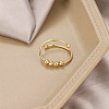 201 Stainless Steel Round Beaded Spinner Rings WG5F549-02-3