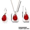 Brass Glass Teardrop Dangle Earrings & Pendant Necklaces Sets for Women SN7010-4-1