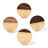 Resin & Walnut Wood Stud Earring Findings MAK-N032-007A-H05-2