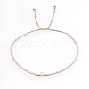Adjustable Glass Seed Bead Slider Bracelets for Women VT9382-31-1