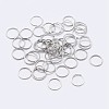 Anti-Tarnish Rhodium Plated 925 Sterling Silver Open Jump Rings STER-F036-02P-0.8x4mm-1