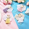 Angel Handmade Woven Macrame Cotton Thread Pendant Decorations HJEW-JM02454-2