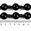 Natural Black Onyx 3-Hole Guru Beads Strands G-H064-E08-03B-4