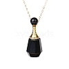 Natural Black Onyx(Dyed & Heated) Perfume Bottle Pendant Necklace PW-WG2A891-20-1