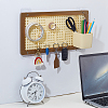 Bamboo & Plastic Rattan Hole Board Jewelry Display Stands ODIS-GA0001-89-4