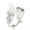 Non-Tarnish 304 Stainless Steel Double Wing Open Cuff Ring RJEW-F149-01P-1