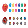  Jewelry 32Pcs 16 Style Peacock Feathers Polyester Embroidery Cloth Self Adhesive Patches DIY-PJ0001-26-8