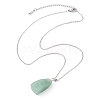 Natural Green Aventurine Nugget Pendant Necklaces NJEW-JN04507-03-5