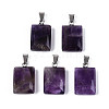 Natural Amethyst Pendants G-N349-17P-02-1