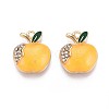 Rack Plating Alloy Crystal Rhinestone Enamel Pendants PALLOY-T091-29M-2