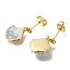 Brass Enamel & Quartz Stud Earring Findings KK-K388-18G-2