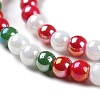 Christmas Theme Opaque Electroplate Glass Beads Strands X-GLAA-P056-4mm-A02-3
