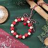 Wreath Wood Beads Pendant Decorations HJEW-TA00302-2