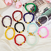 FIBLOOM 11Pcs 11 Colors Glass Round & Alloy Pixiu Beaded Stretch Bracelets Set for Women BJEW-FI0001-14-7