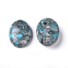 Assembled Synthetic Silver Line Turquoise and Amazonite Cabochons G-D0006-G03-19-2