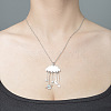 201 Stainless Steel Cloud with Planet Pendant Necklace NJEW-OY001-60-2
