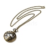Alloy Glass Pendant Pocket Necklace WACH-S002-10AB-2