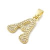 Brass Micro Pave Cubic Zirconia Pendants ZIRC-C012-01G-01-2