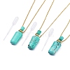 Natural Howlite Perfume Bottle Pendant Necklaces NJEW-I239-03-2