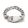 304 Stainless Steel Rhombus Link Bracelet with Curb Chains for Men Women BJEW-E009-22P-2