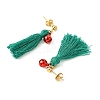 Christmas Tree Tassel Dangle Earrings EJEW-JE06105-4